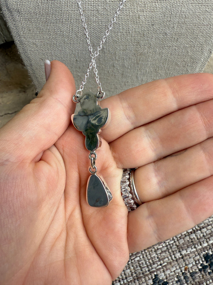 Handmade Sterling Silver & Cotton Candy Turquoise Pendant Necklace