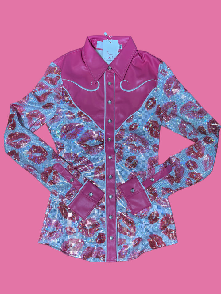 Girls Smooch & Spur Western Pearl Snap Rodeo Shirt