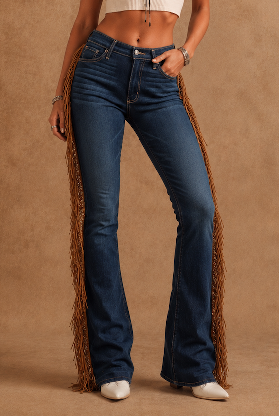 Judy Bootcut Fringe Jeans -Dark Wash GJG DENIM