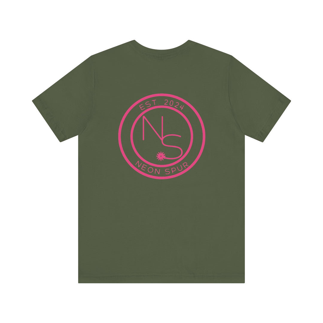 Neon Spur Unisex Jersey Short Sleeve Tee - Logo On Back