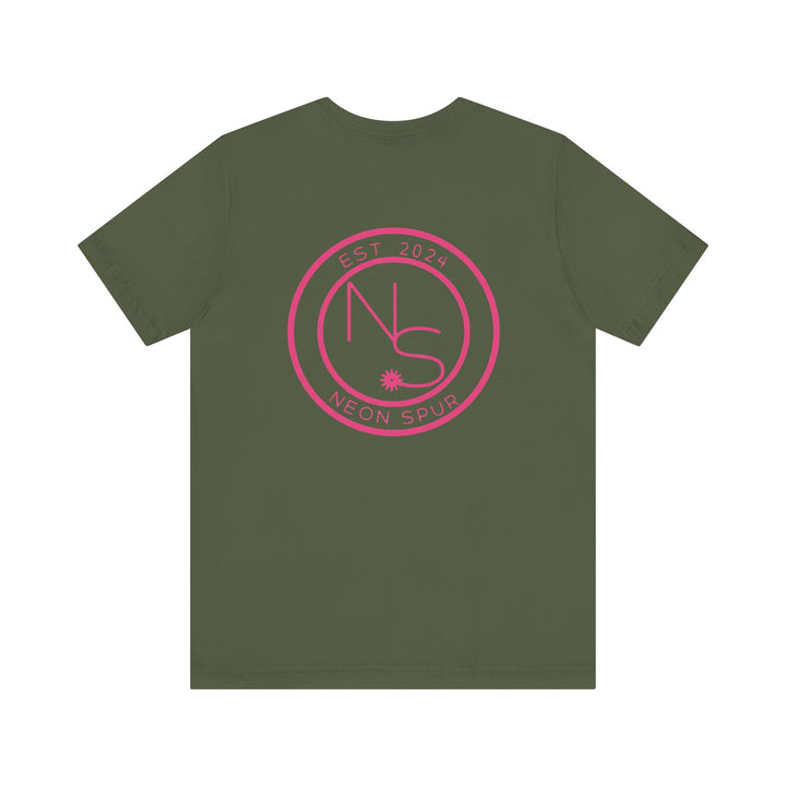 Neon Spur Unisex Jersey Short Sleeve Tee - Logo On Back