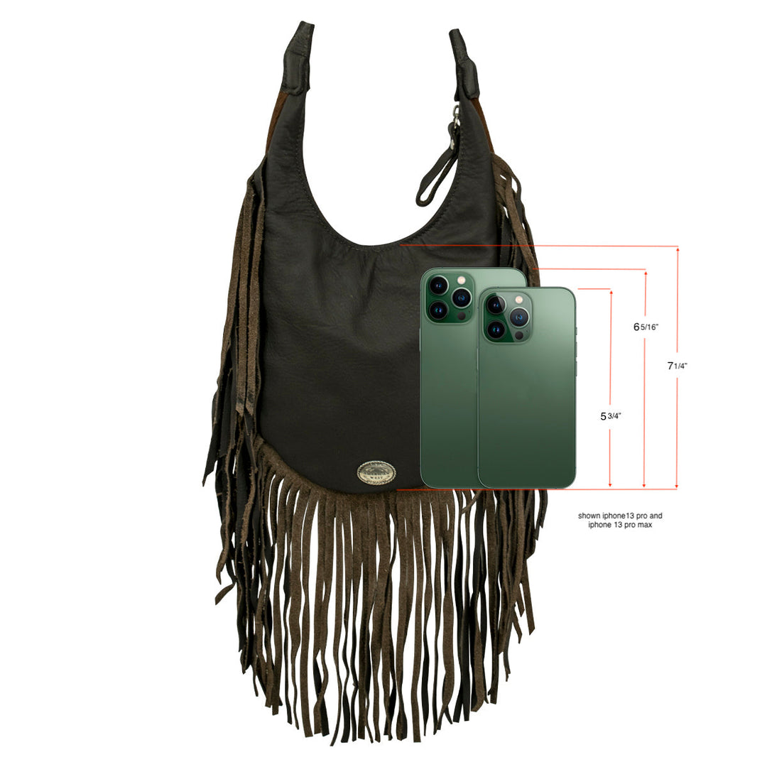 Fringed Cowgirl Leather Hobo Crossbody
