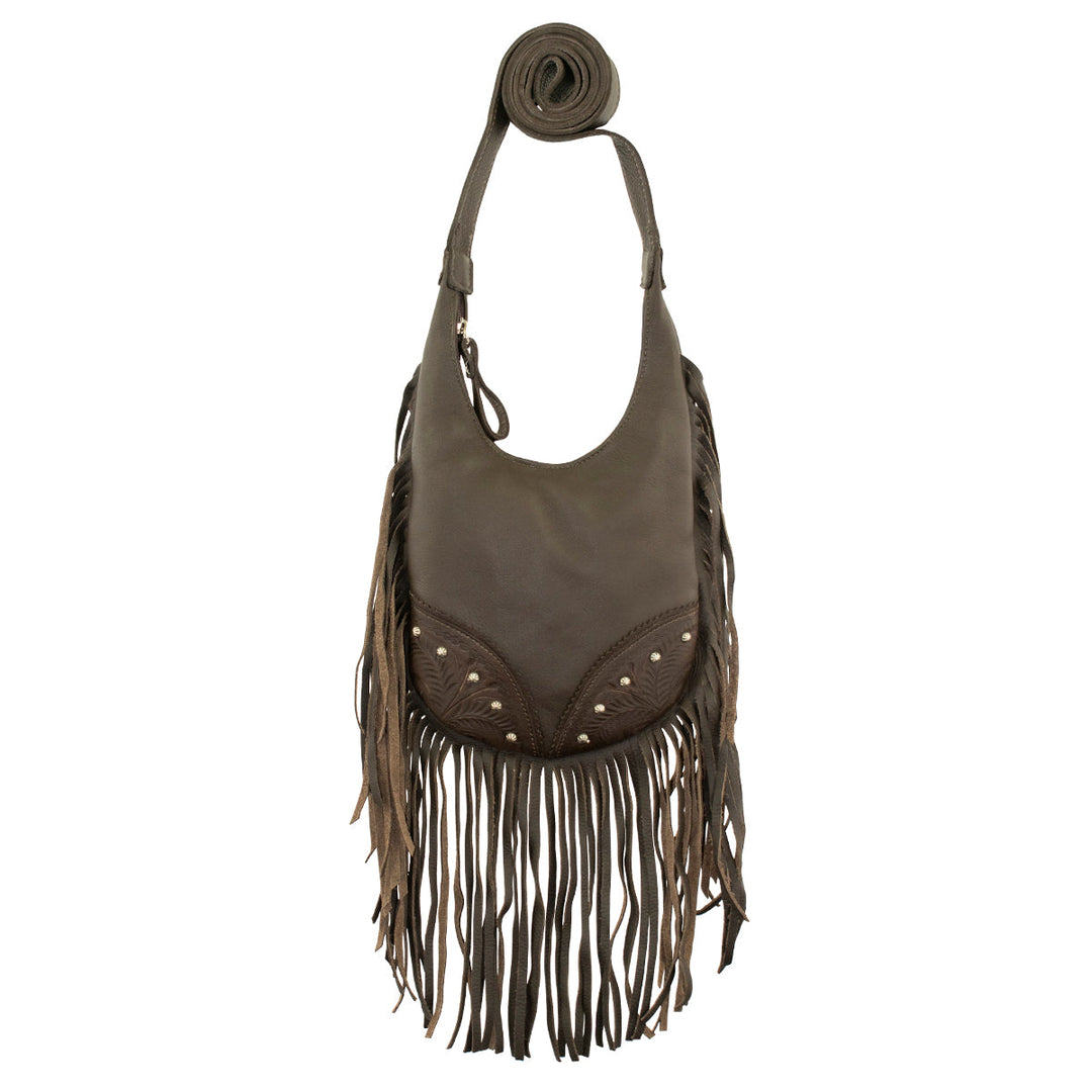 Fringed Cowgirl Leather Hobo Crossbody