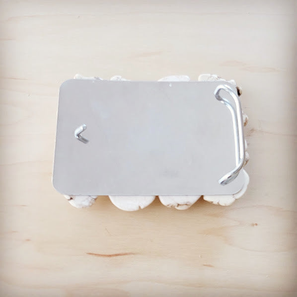 White Turquoise Slab Belt Buckle-Large The Jewelry Junkie