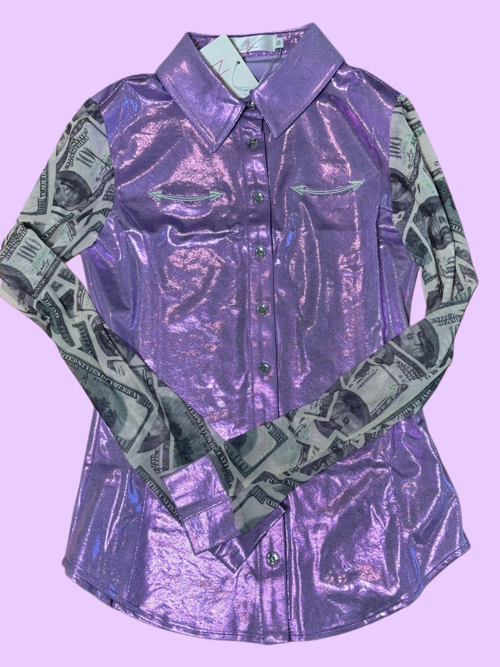 Girls All In Pearl Snap Rodeo Shirt