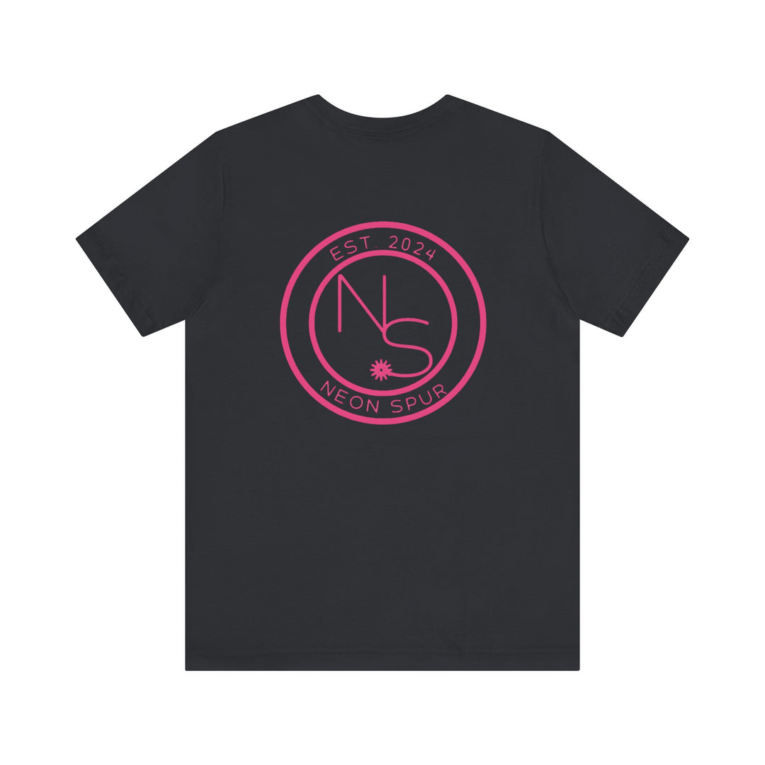 Neon Spur Unisex Jersey Short Sleeve Tee - Logo On Back