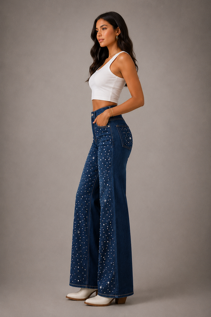 Celeste Wide Leg Jean Dark Wash GJG DENIM