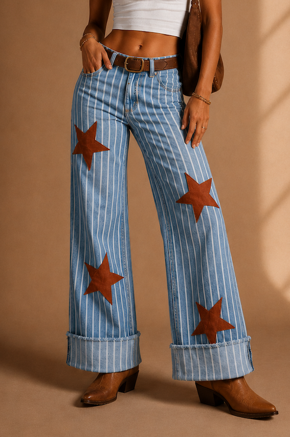 Starlight Rodeo Wide Leg Cuff Jean GJG DENIM