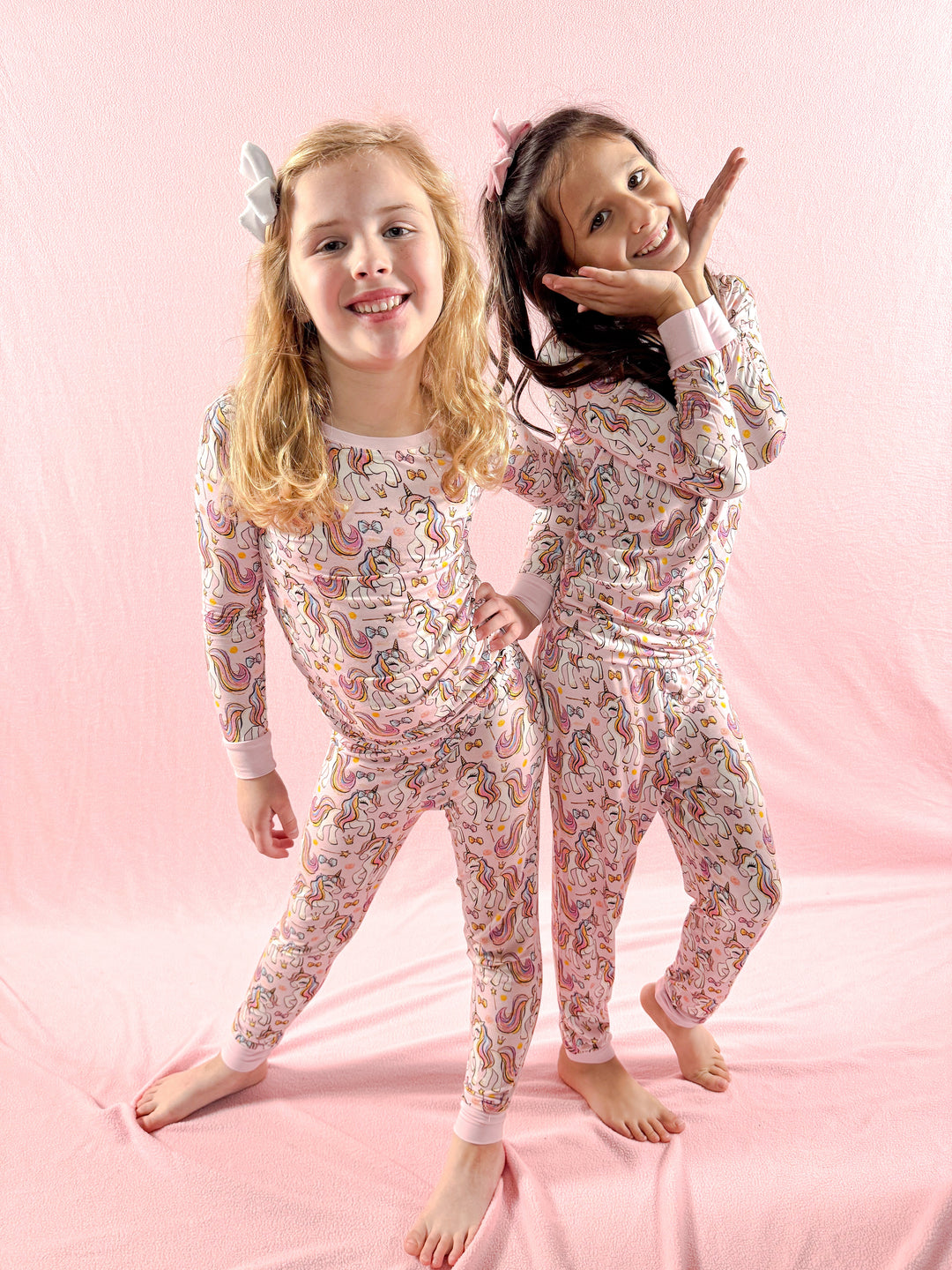 Pink Unicorn Two-Piece Bamboo Pajama Set