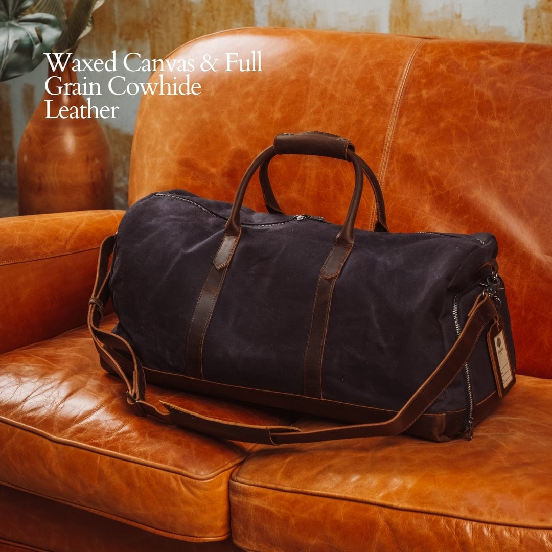 Canvas & Full-Grain Cowhide Leather Weekender Bag