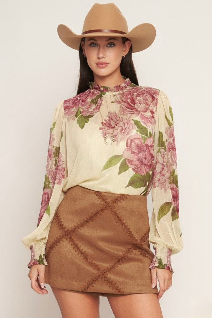 Romantic Heritage Woven Top Flying Tomato