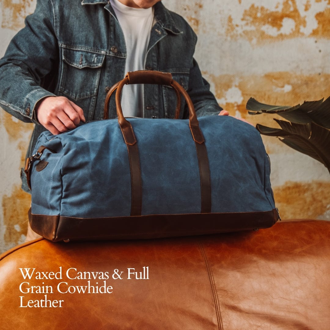 Canvas & Full-Grain Cowhide Leather Weekender Bag