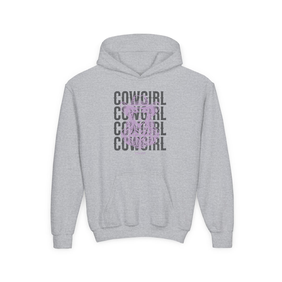 Girls Lavender Cowgirl Hooded Sweatshirt Neon Spur POD