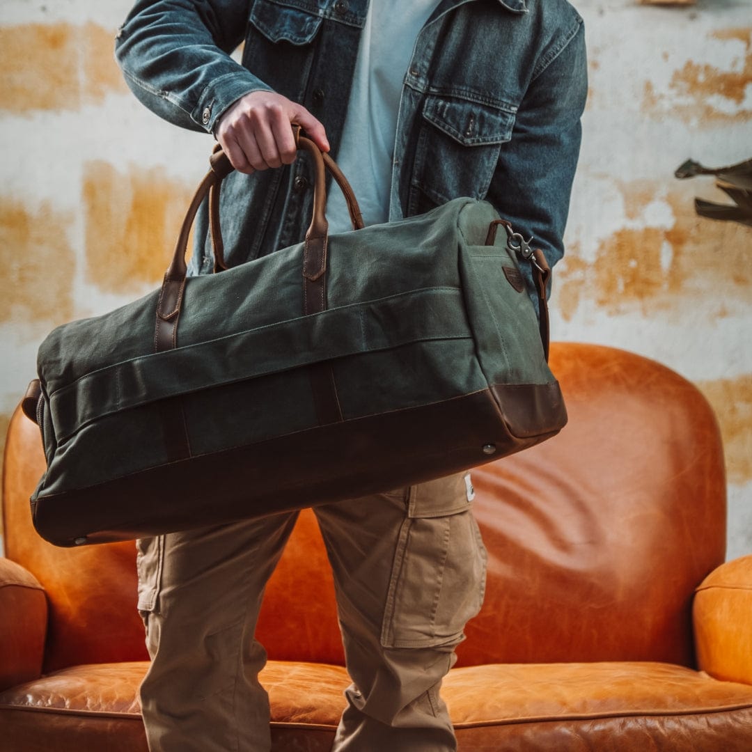 Canvas & Full-Grain Cowhide Leather Weekender Bag