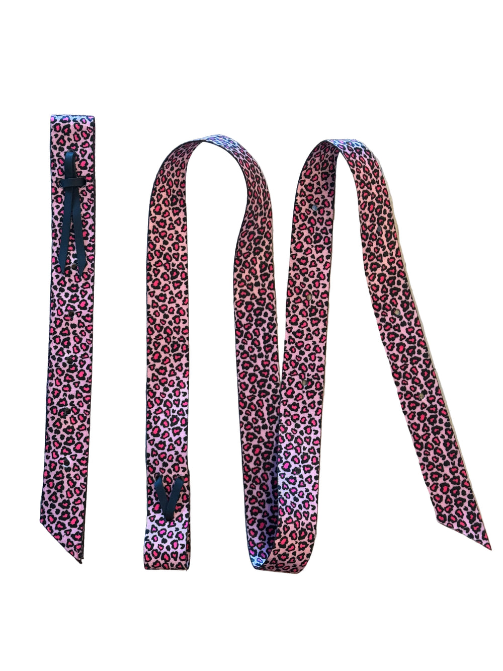 Catty Cowgirl Nylon Latigo and Off Billet Set Neon Spur