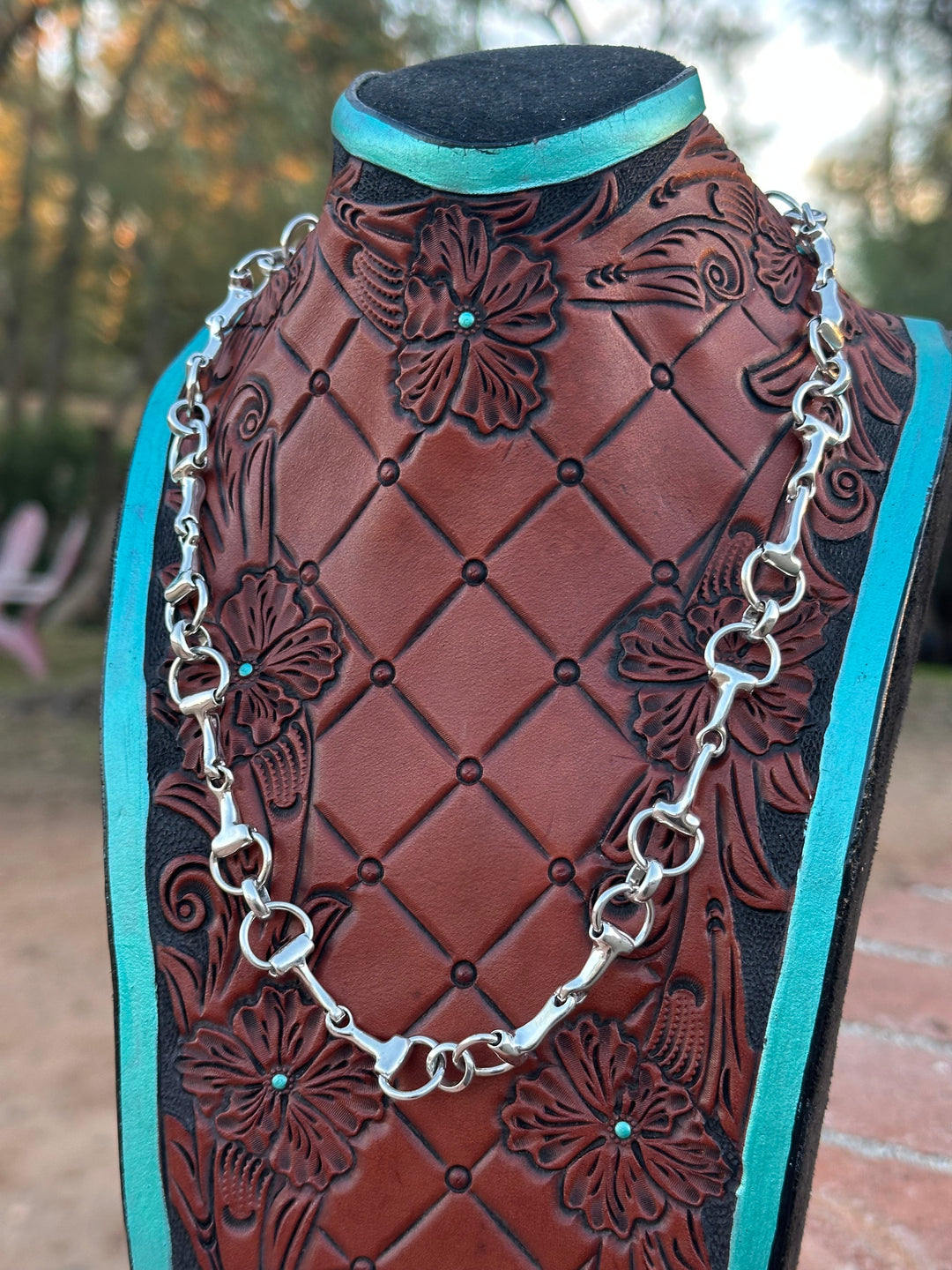 Sterling Silver Snaffle Bit 20” Chain Necklace