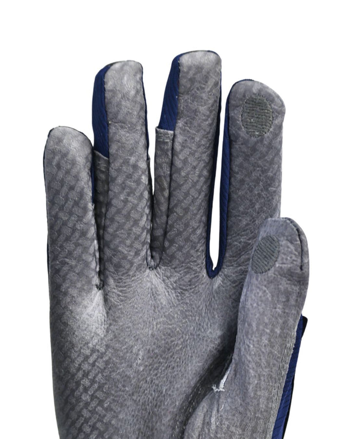 Oil-Tac Copper Tech™️ Leather Premium Riding Gloves in Navy