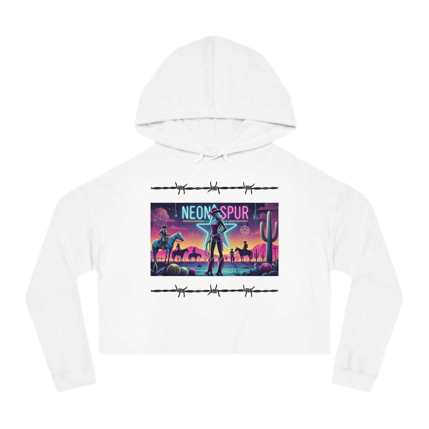 Neon Spur Star Struck Women’s Cropped Hooded Sweatshirt