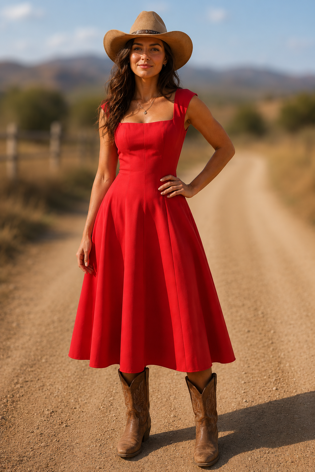 Scarlet Romance Woven Midi Dress Flying Tomato