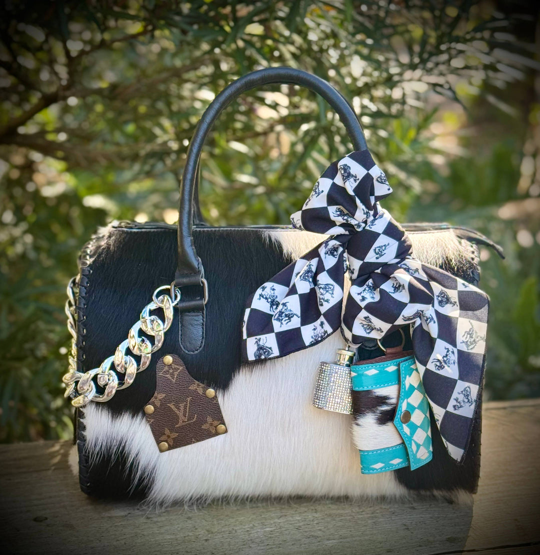 Premium Western Upcycled LV Cowhide Leather Speedy Bag