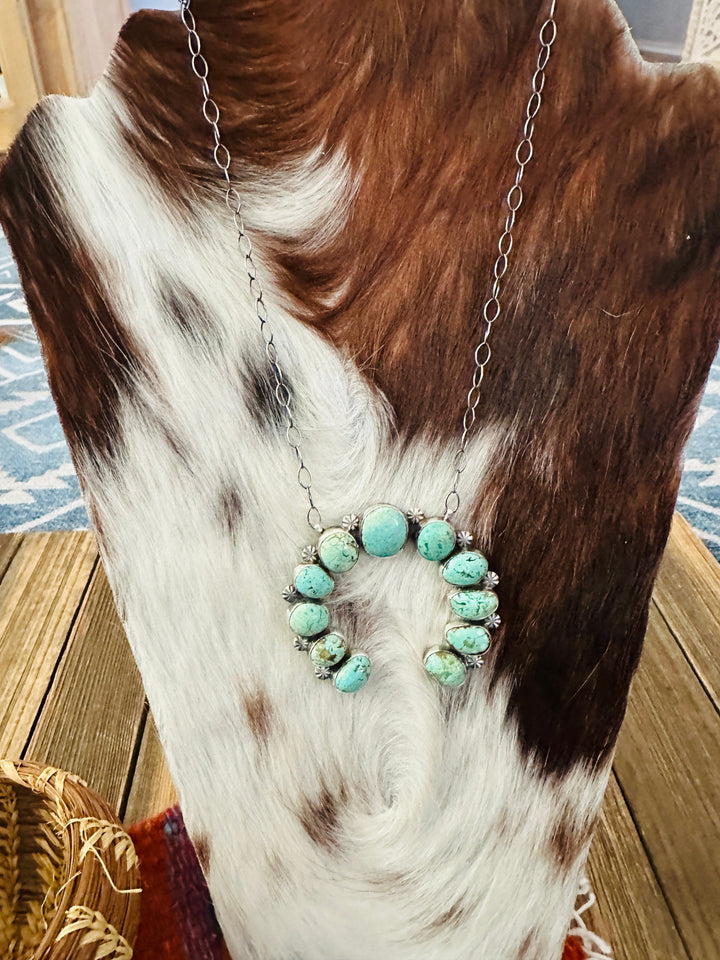 Handcrafted Sterling Silver & Turquoise Naja Necklace by Jameson Garcia