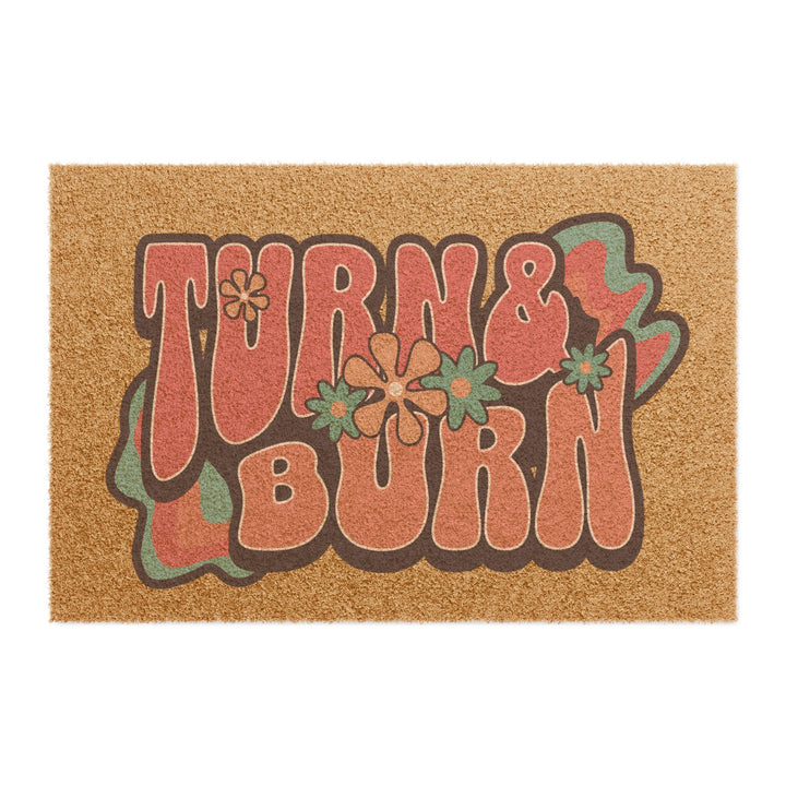 Turn & Burn Retro Flower Coir Doormat