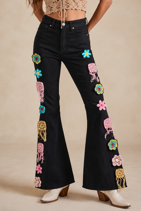 Desert Bloom Bell Bottom Jeans GJG DENIM