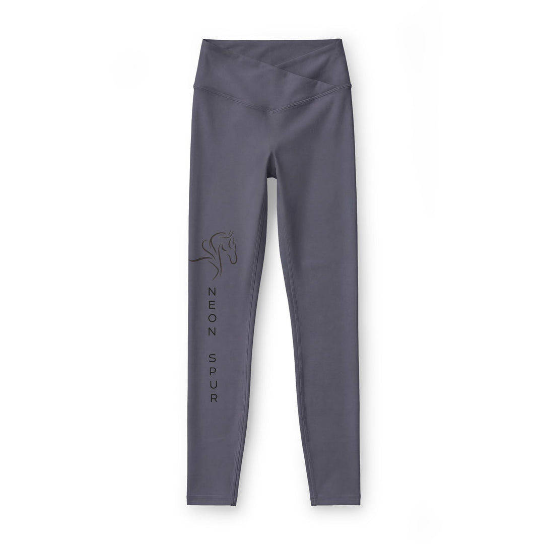 Neon Spur Logo V-Waist Performance Leggings - Gray