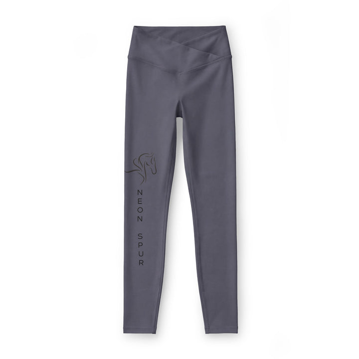 Neon Spur Logo V-Waist Performance Leggings - Gray
