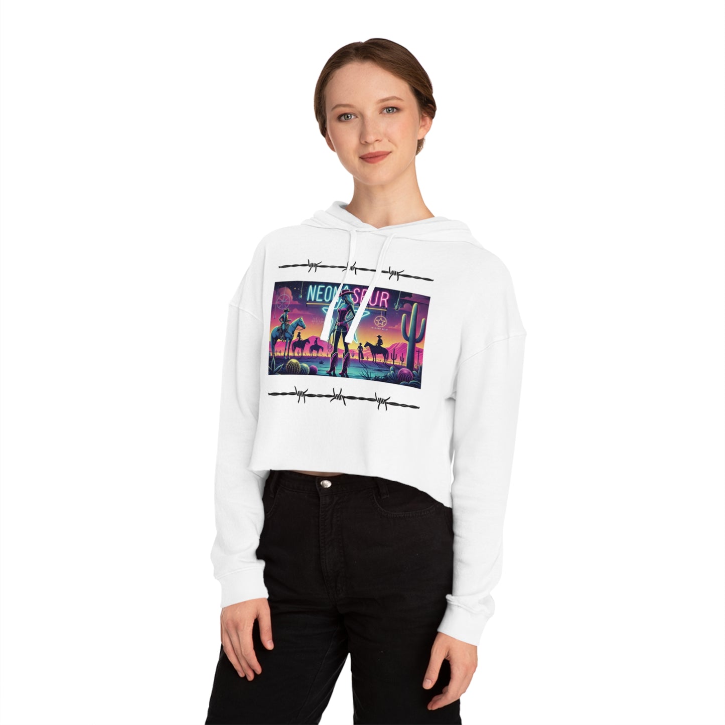 Neon Spur Star Struck Women’s Cropped Hooded Sweatshirt