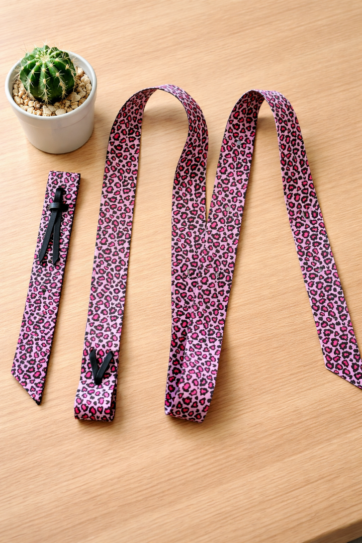 Catty Cowgirl Nylon Latigo and Off Billet Set Neon Spur