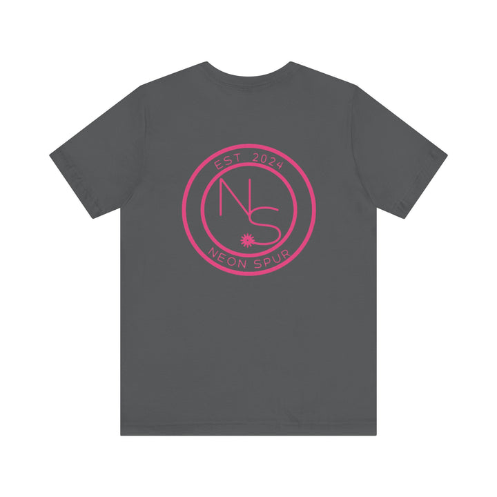 Neon Spur Unisex Jersey Short Sleeve Tee - Logo On Back