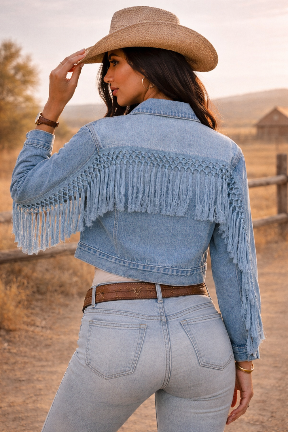 Saachi Woven Pocket Denim Jacket SAACHI