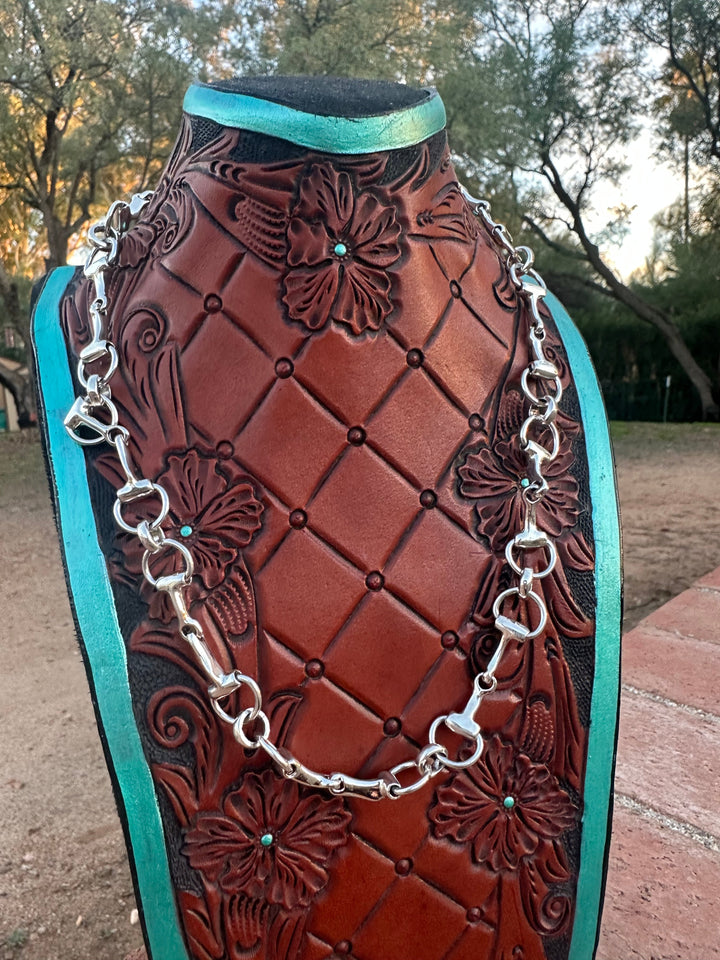 Sterling Silver Snaffle Bit 20” Chain Necklace