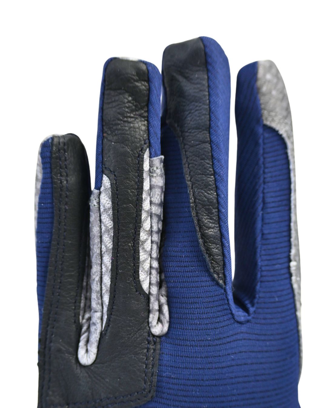 Oil-Tac Copper Tech™️ Leather Premium Riding Gloves in Navy