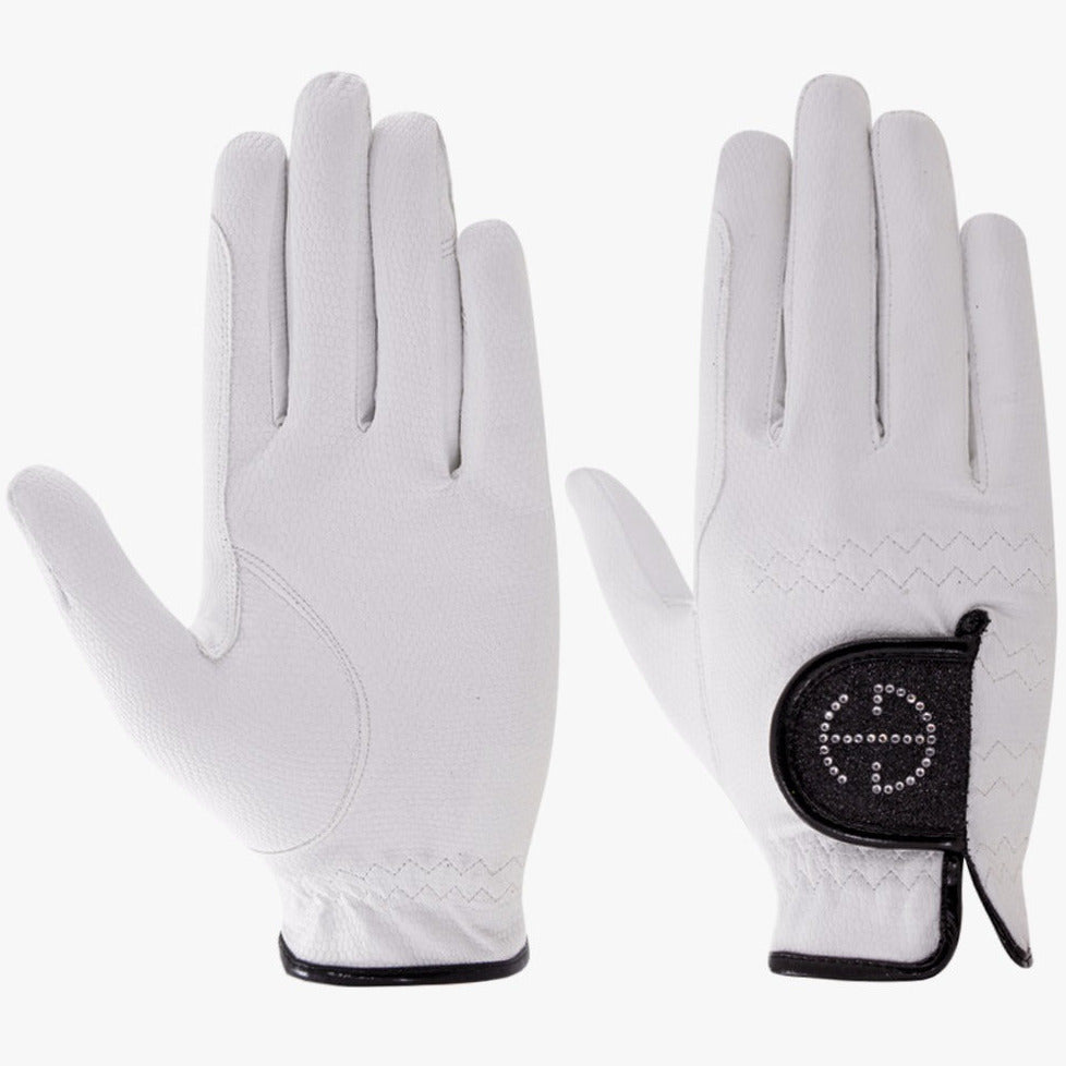Halter Ego® Competition Gloves - Jet Black Glitter & Crystal Logo Halter Ego®