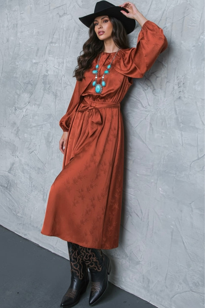 Progress Over Perfection Satin Midi Dress