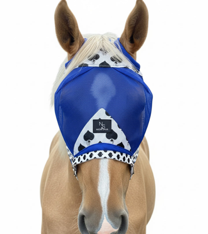 Smokin Spades Fly Mask - Royal Blue Mesh