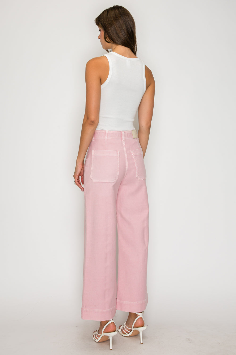 TUMMY CONTROL ULTRA HIGH RISE CROP WIDE PINK JEANS Artemis Vintage
