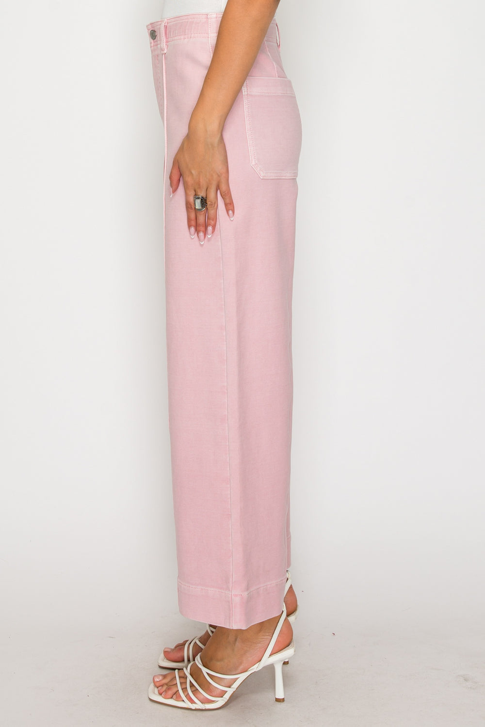 TUMMY CONTROL ULTRA HIGH RISE CROP WIDE PINK JEANS Artemis Vintage
