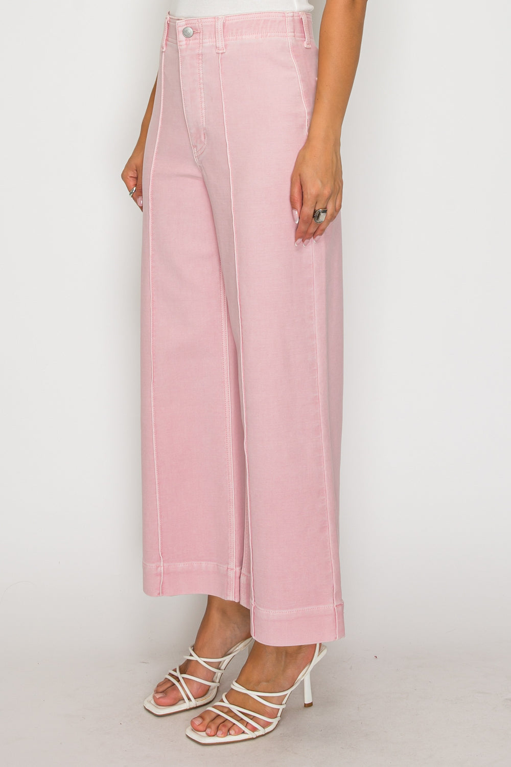 TUMMY CONTROL ULTRA HIGH RISE CROP WIDE PINK JEANS Artemis Vintage