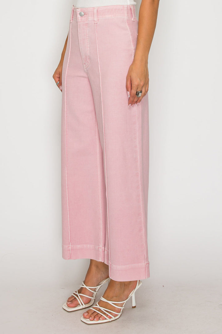 TUMMY CONTROL ULTRA HIGH RISE CROP WIDE PINK JEANS Artemis Vintage