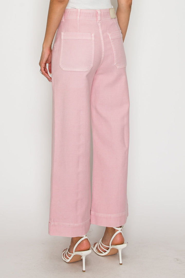 TUMMY CONTROL ULTRA HIGH RISE CROP WIDE PINK JEANS Artemis Vintage