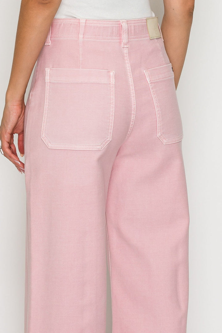 TUMMY CONTROL ULTRA HIGH RISE CROP WIDE PINK JEANS Artemis Vintage