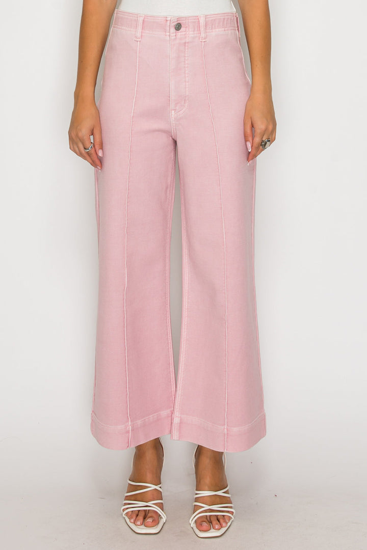 TUMMY CONTROL ULTRA HIGH RISE CROP WIDE PINK JEANS Artemis Vintage