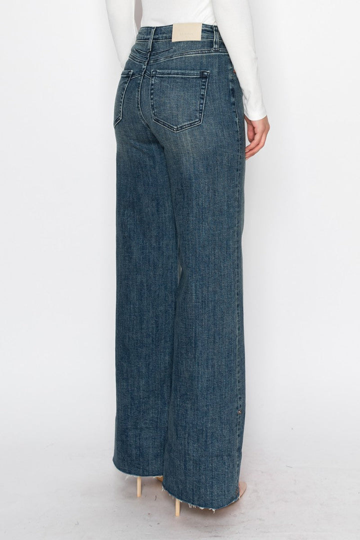 Elise Tummy Control High Rise Cuffed Wide Leg Jeans Artemis Vintage