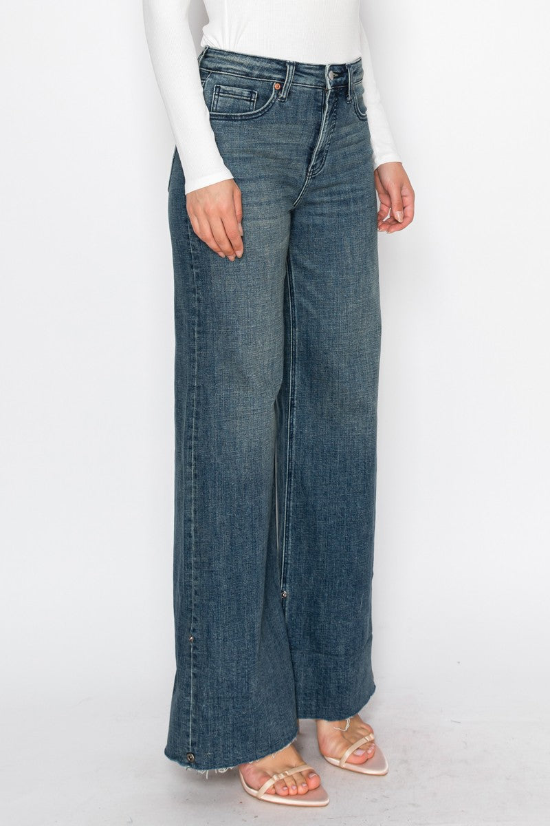 Elise Tummy Control High Rise Cuffed Wide Leg Jeans Artemis Vintage