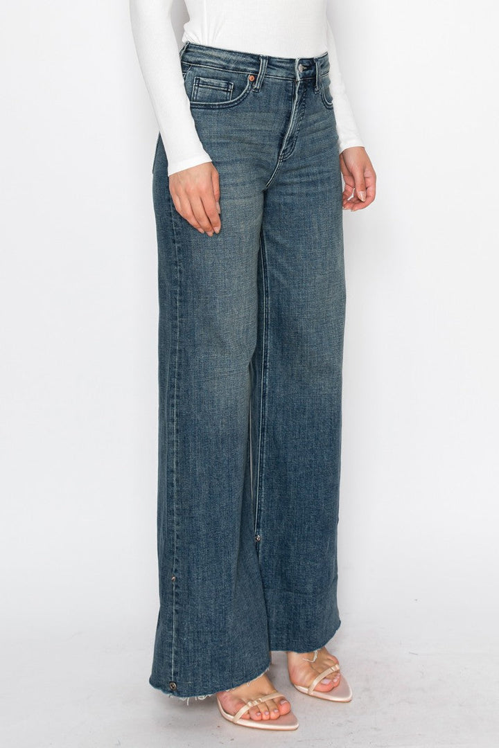Elise Tummy Control High Rise Cuffed Wide Leg Jeans Artemis Vintage