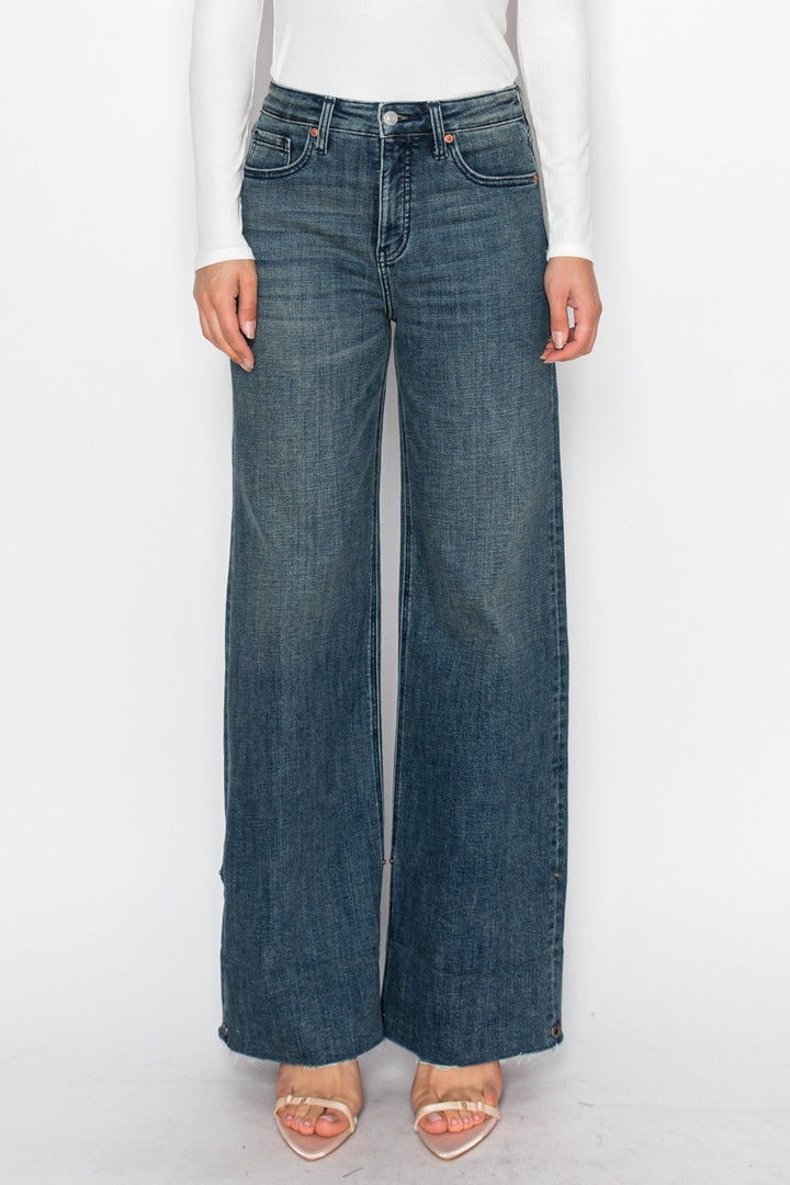 Elise Tummy Control High Rise Cuffed Wide Leg Jeans Artemis Vintage