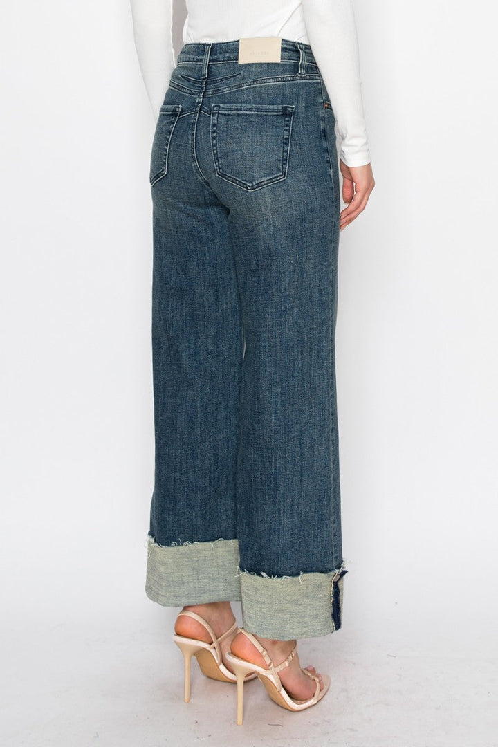 Elise Tummy Control High Rise Cuffed Wide Leg Jeans Artemis Vintage